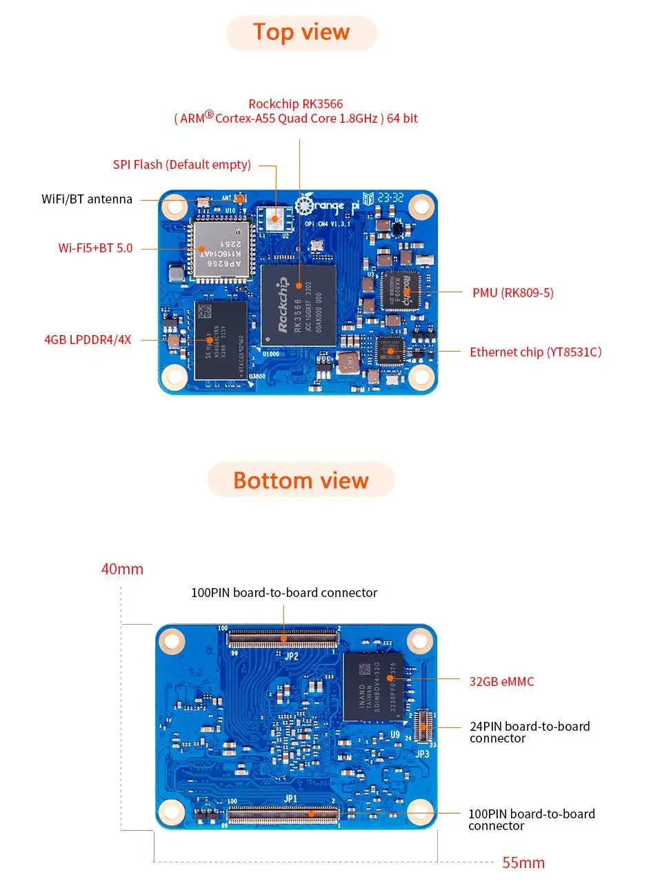BoaMasM Orange Pi CM4 4 Go de  - Compute Module 4 32Gb Wifi avis et prix