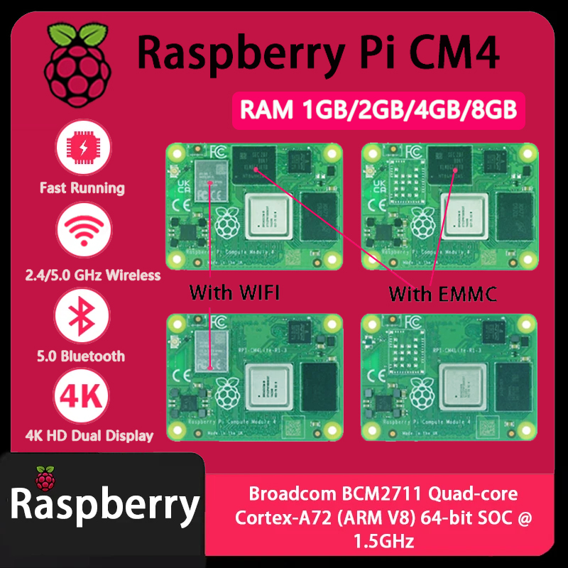 Raspberry Pi CM4 1GB/2GB/4GB/8 - Compute Module 4 32Gb Wifi avis et prix